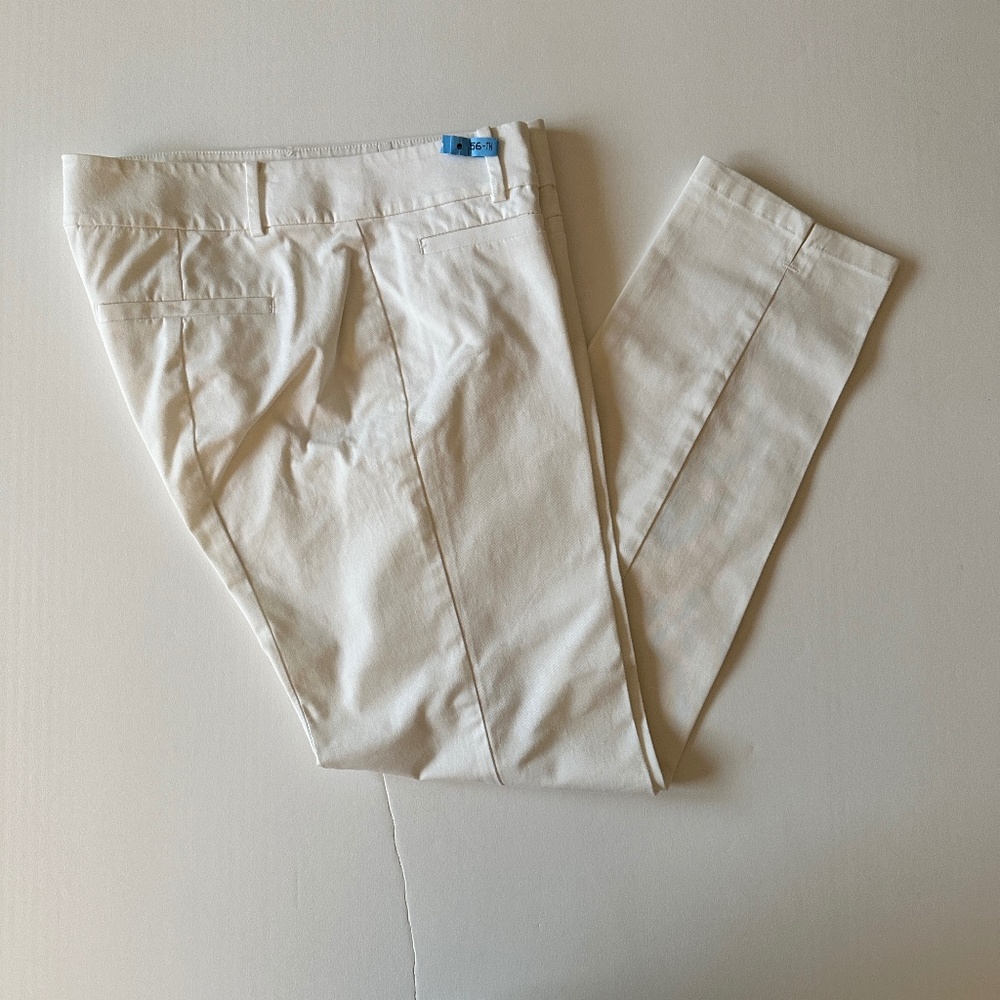Ann Taylor Cambridge Crop White Cotton Pant
